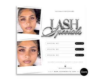 Luxury Lash Special Flyer, Premade Canva Template