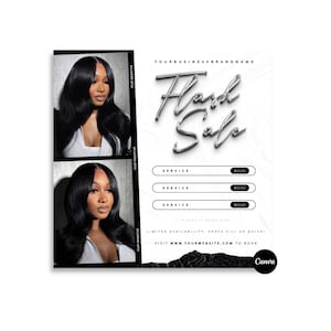 Flash Sale Luxury Premade Canva Flyer| Lash Tech, Nail Tech, Salon Owner, Esthetician, Makeup Artist, Hair Promo, Boutique Sale Promo Flyer