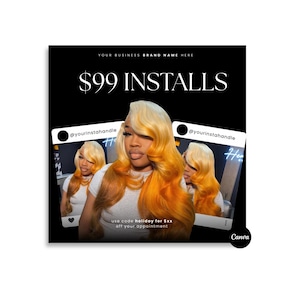 Luxury Hair Special Flyer Template, Hair Sale Flyer, Editable Canva Hair Promo, Hairstylist Booking Flyer, Digital Flyer