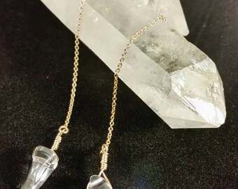 Gold-filled Crystal Quartz Earring Threaders