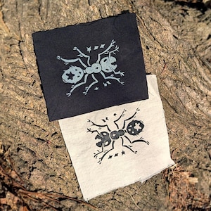 Starry Ant Sew on Patch | Handmade Lino Prints on Cotton