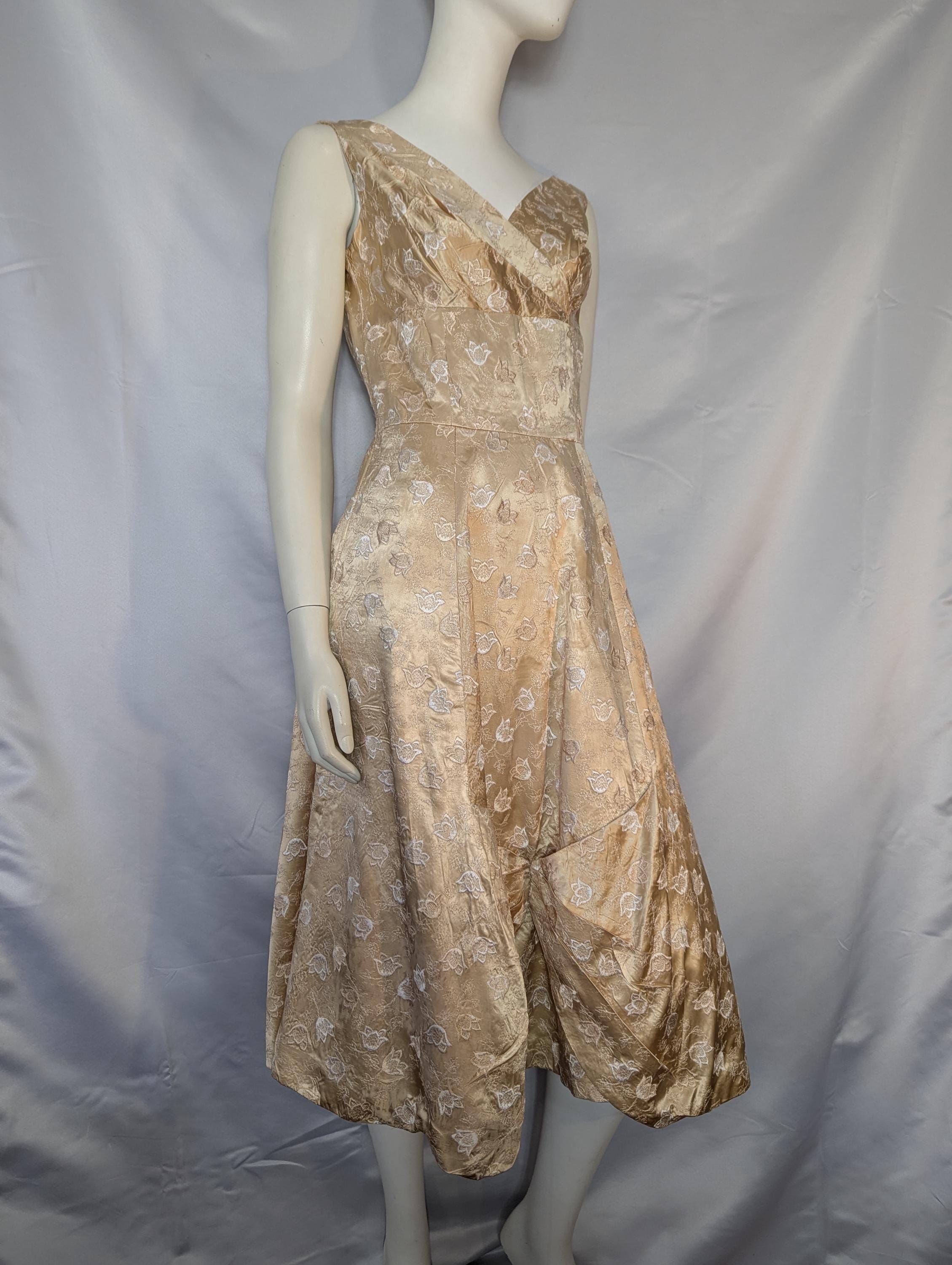 50s Gold Dress - Etsy 50s Gold Dress - Etsy