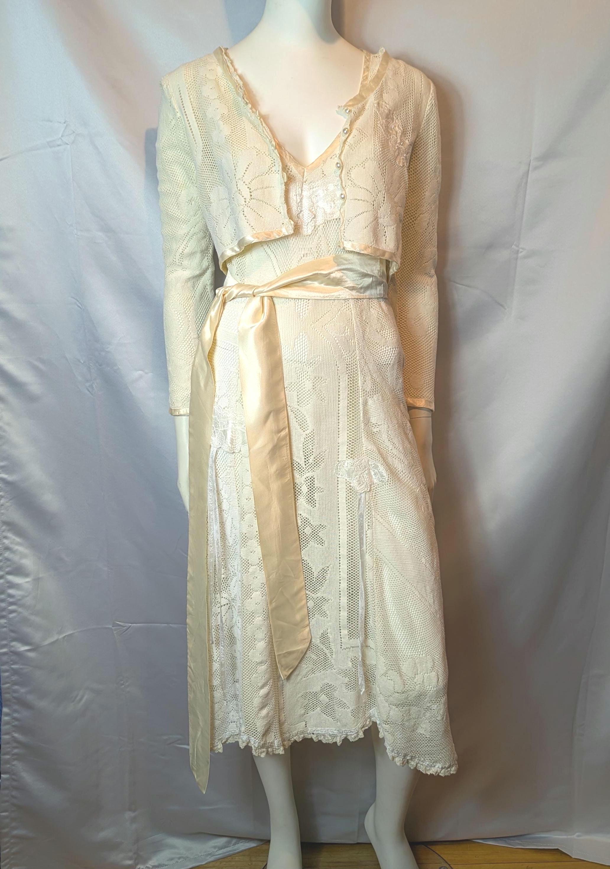 1970s Crochet Lace Dress