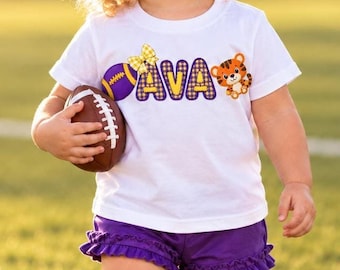 Maglietta personalizzata per bambini LSU Tigers, maglietta personalizzata per neonati