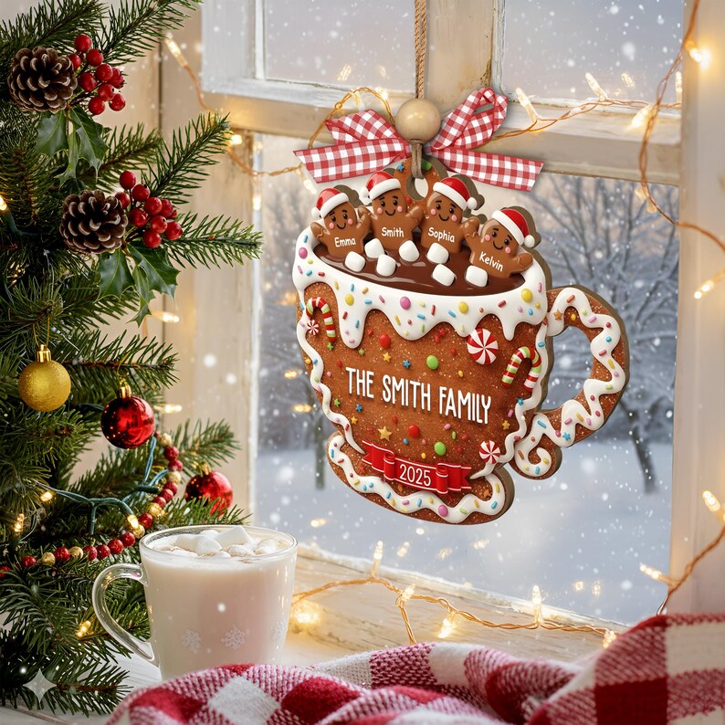 Custom Gingerbread Personalized Gingerbread Family Cup Christmas Ornament 2025, Custom ...