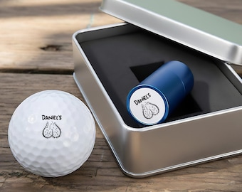 Custom Golf Ball Stamp Box, Personalized Name Logo Stamp Golf Ball, Funny Golf Accessories Gift for Golfer, Adult Humor Funny Golf Balls