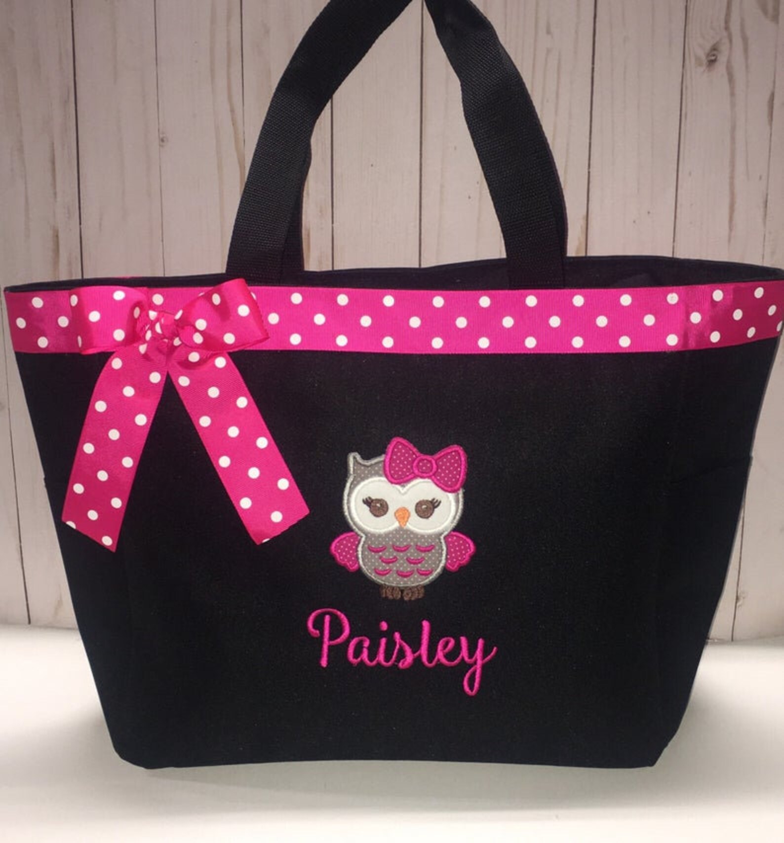 Personalized Girl Owl Tote Bag Baby Diaper Bag Pink and Gray Etsy