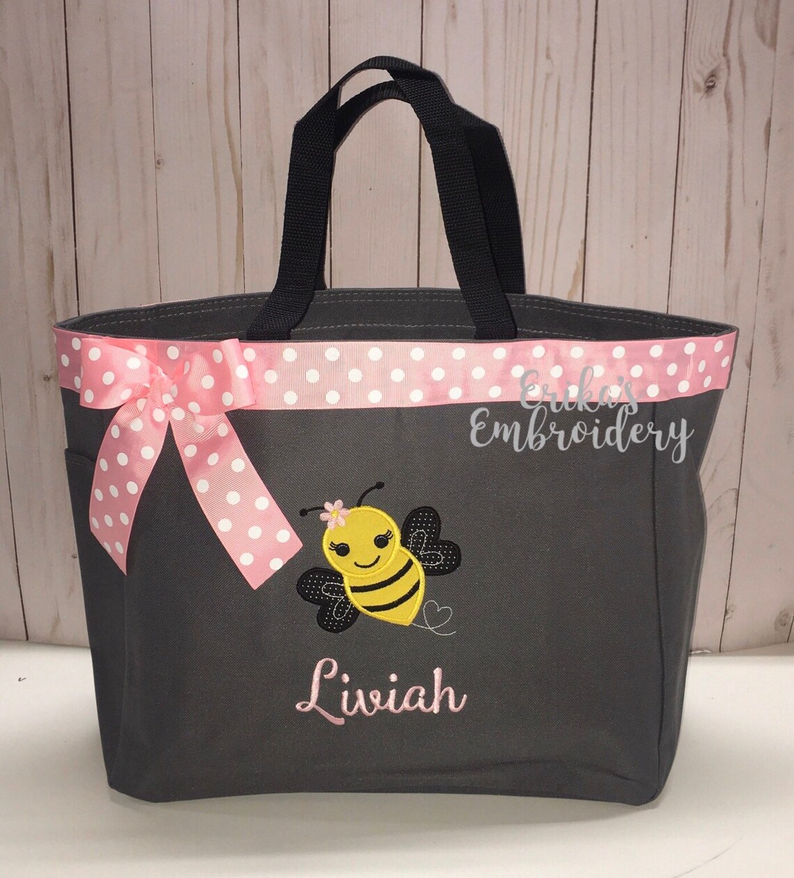 Personalized Girl Bumble Bee Tote Bag Baby Diaper Bag Etsy