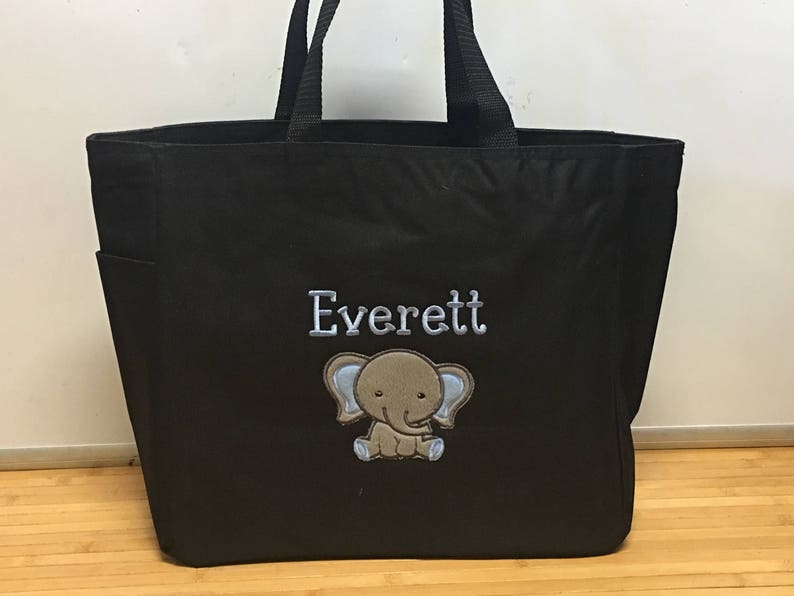 Personalized Baby Boy Elephant Diaper Bag Tote Etsy