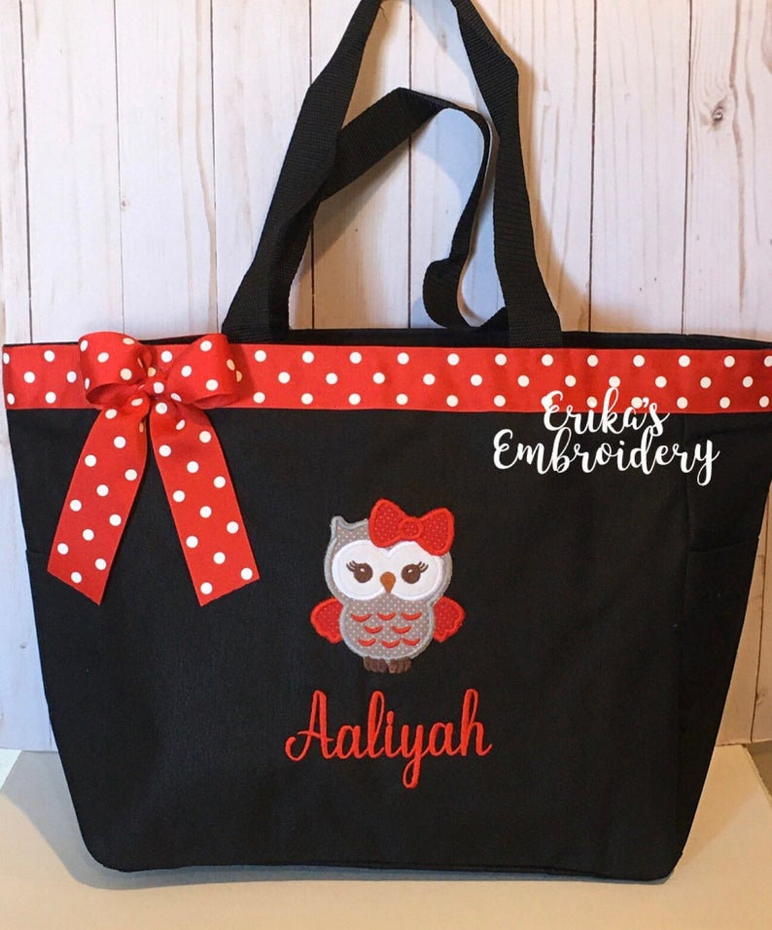 Personalized Girl Owl Tote Bag Baby Diaper Bag Pink and Gray Etsy