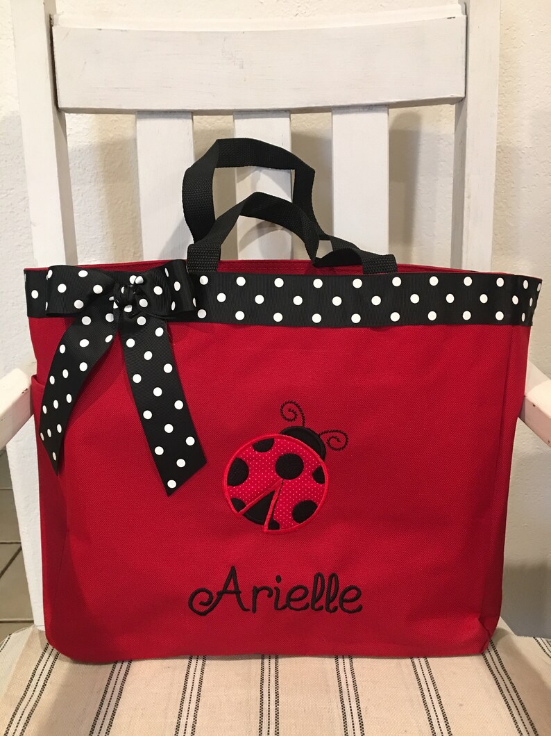 Personalized Girl Ladybug Tote Bag Baby Diaper Bag Etsy