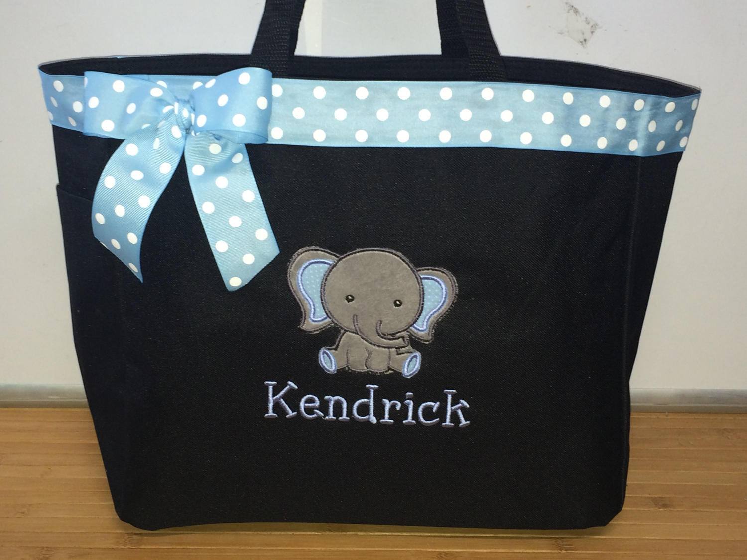 Personalized Baby Boy Elephant Diaper Bag Tote Etsy