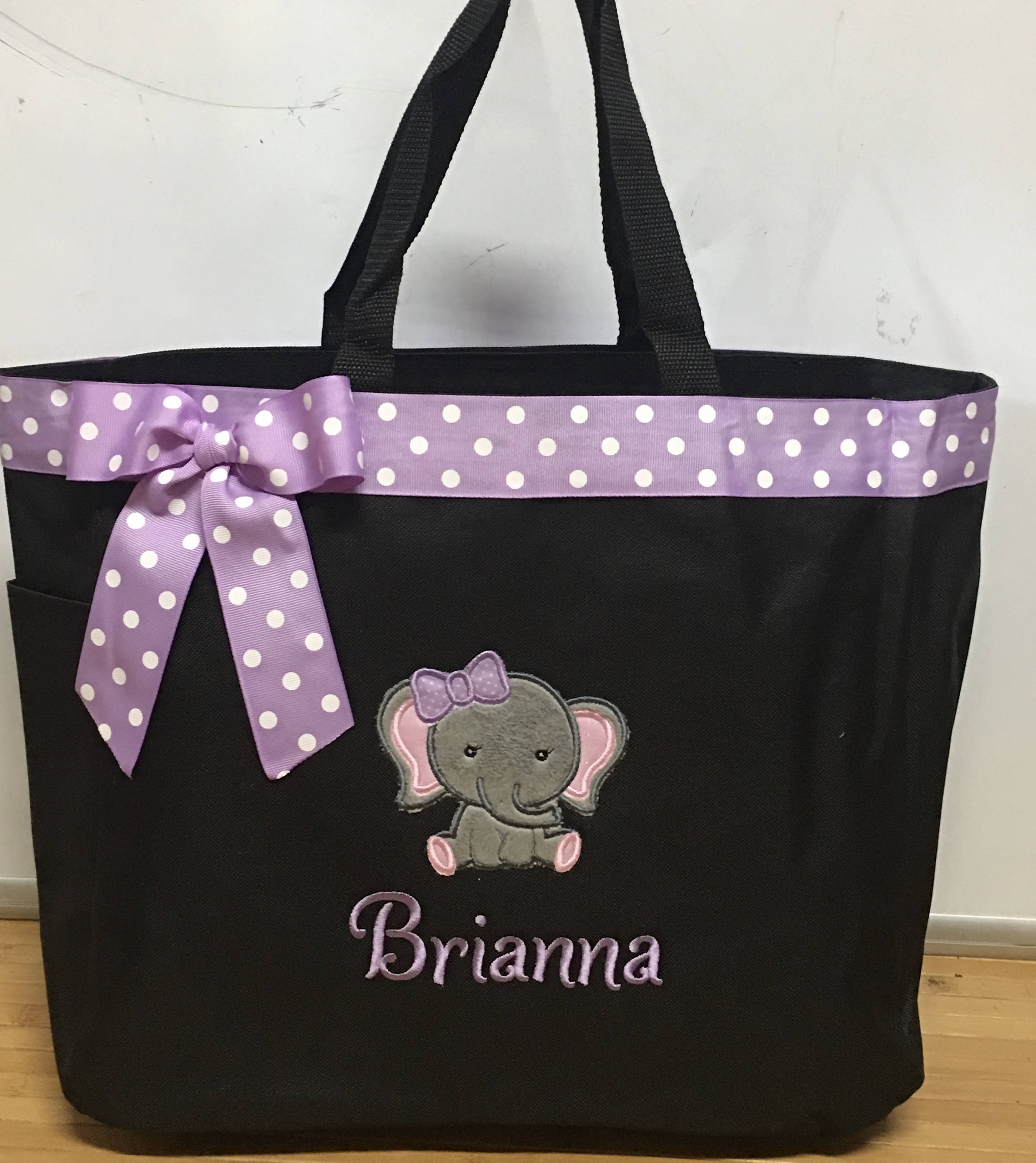 Personalized Baby Girl Elephant Diaper Bag Tote | Etsy