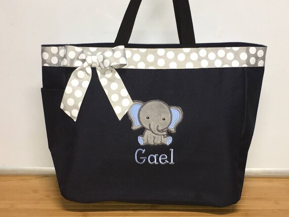 personalized elephant diaper bag
