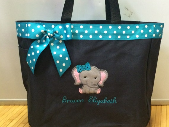 Personalized Baby Girl Elephant Tote/baby Shower Gift/ Jungle | Etsy
