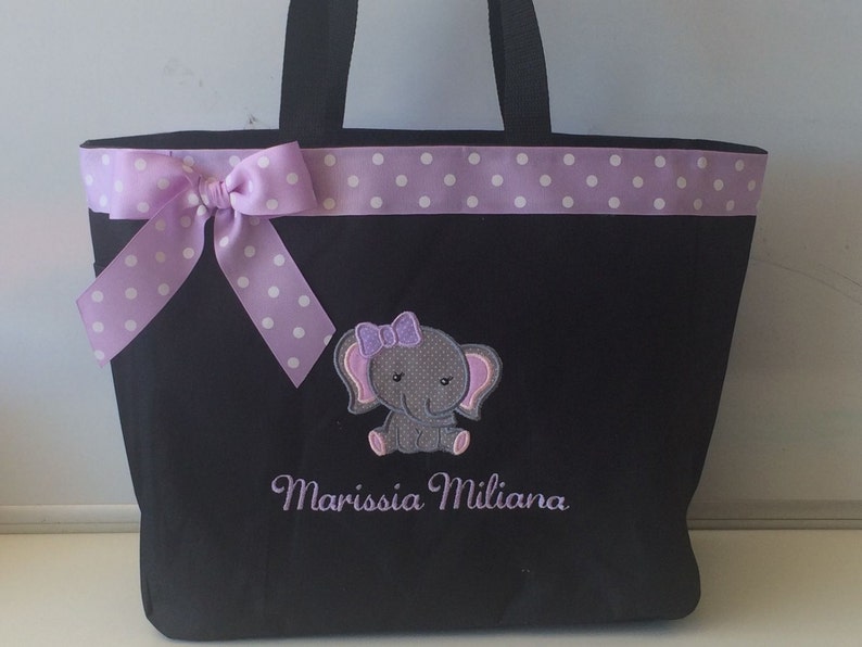 Personalized Baby Girl Elephant Diaper Bag Tote | Etsy