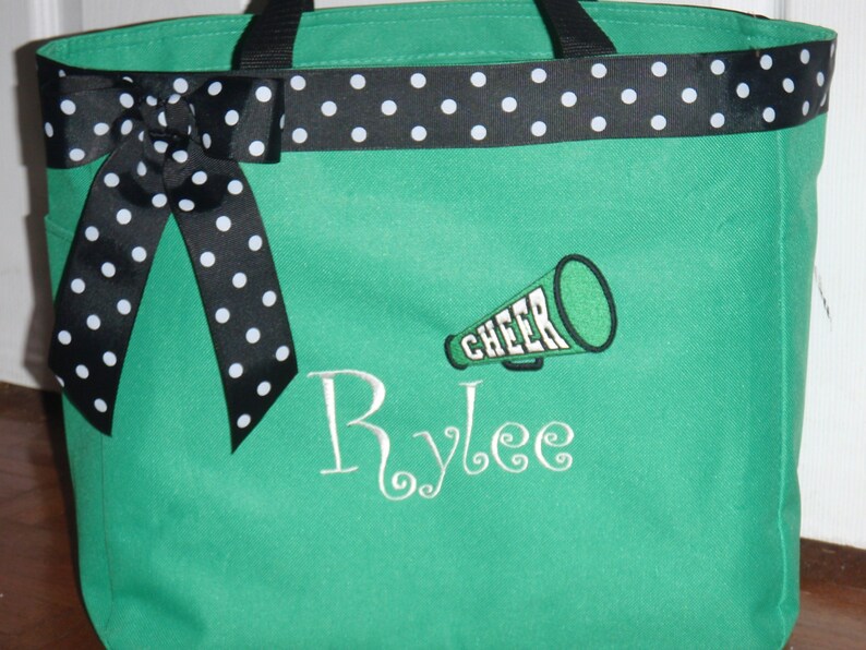 Personalized Monogrammed Cheer Tote Bag Cheerleader Megaphone Etsy