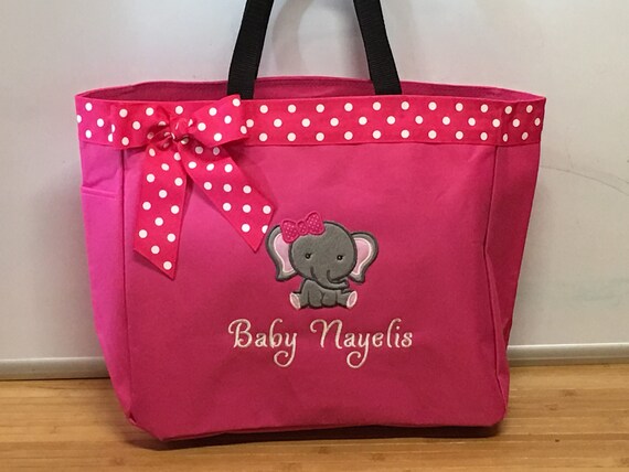 baby girl elephant diaper bag