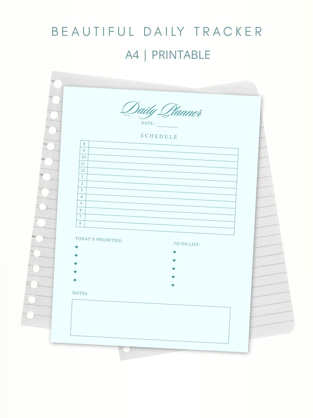 Elegant Printable Daily Habit Planner Minimalist Girly Schedule Tracker ...
