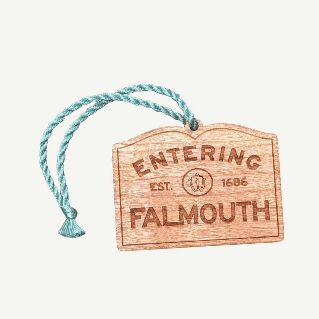Wooden Falmouth Ornament – Entering Towns Sign, Personalized Cape Cod ...