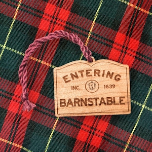 Personalized Barnstable Wooden Ornament: Cape Cod Coastal Gift