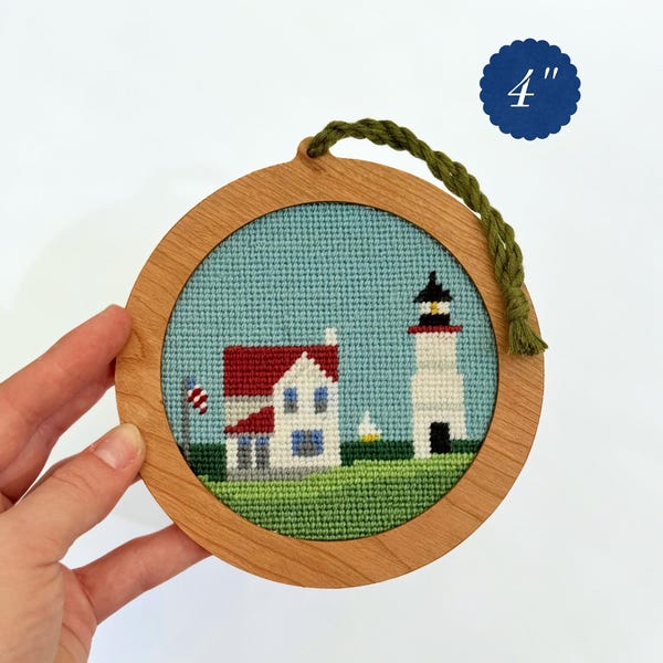 Self Finishing Needlepoint Ornament Frame - Solid Wood, Designed for 3" or 4" Canvas