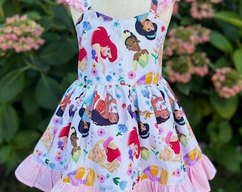 Princess Print Cotton Dress: Birthday Party Outfit