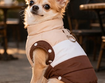 Waterproof Dog Coat with Harness Ring – Warm Winter Pet Jacket for Small Dogs, Chihuahua Yorkie Pug, Cozy Puppy Vest XS-XL