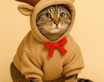 Cute Dog Hoodies for Small Dogs – Fruit and Reindeer Outfit, Warm Fleece Puppy Jacket, Winter Pet Clothes, Chihuahua & Cat Sweater