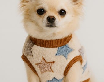Cute Winter Pet Sweater – Soft Fleece Star Jacket for Small Dogs & Cats Warm Puppy Vest ,Cozy Flannel ,Pet Clothes (XXS–XL)