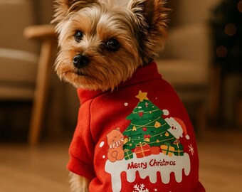 Warm Christmas Dog and Cat Coat – Winter Fleece Pet Jacket for Small Dogs & Cats, Cozy Outdoor Holiday Pet Clothing