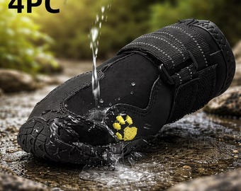 Waterproof Dog Boots for Snow – Warm Reflective Dog Shoes, Anti Slip Pet Booties, Winter Paw Protection for Medium Large Dogs