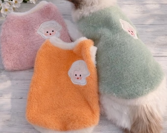 Warm Fleece Cat Sweater – Cozy Winter Vest for Kittens & Small Dogs, Soft Polyester Pet Clothing, Cute Cold Weather Outfit
