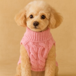 Cozy Knitted Dog Sweater . Warm Winter Pet Pullover, Soft Solid Knit Outfit for Small Dogs