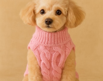 Cozy Knitted Dog Sweater . Warm Winter Pet Pullover, Soft Solid Knit Outfit for Small Dogs