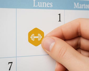 Fitness Habit Tracker Stickers - Workout Stickers for Calendar, Bullet Journal & Goal Tracking