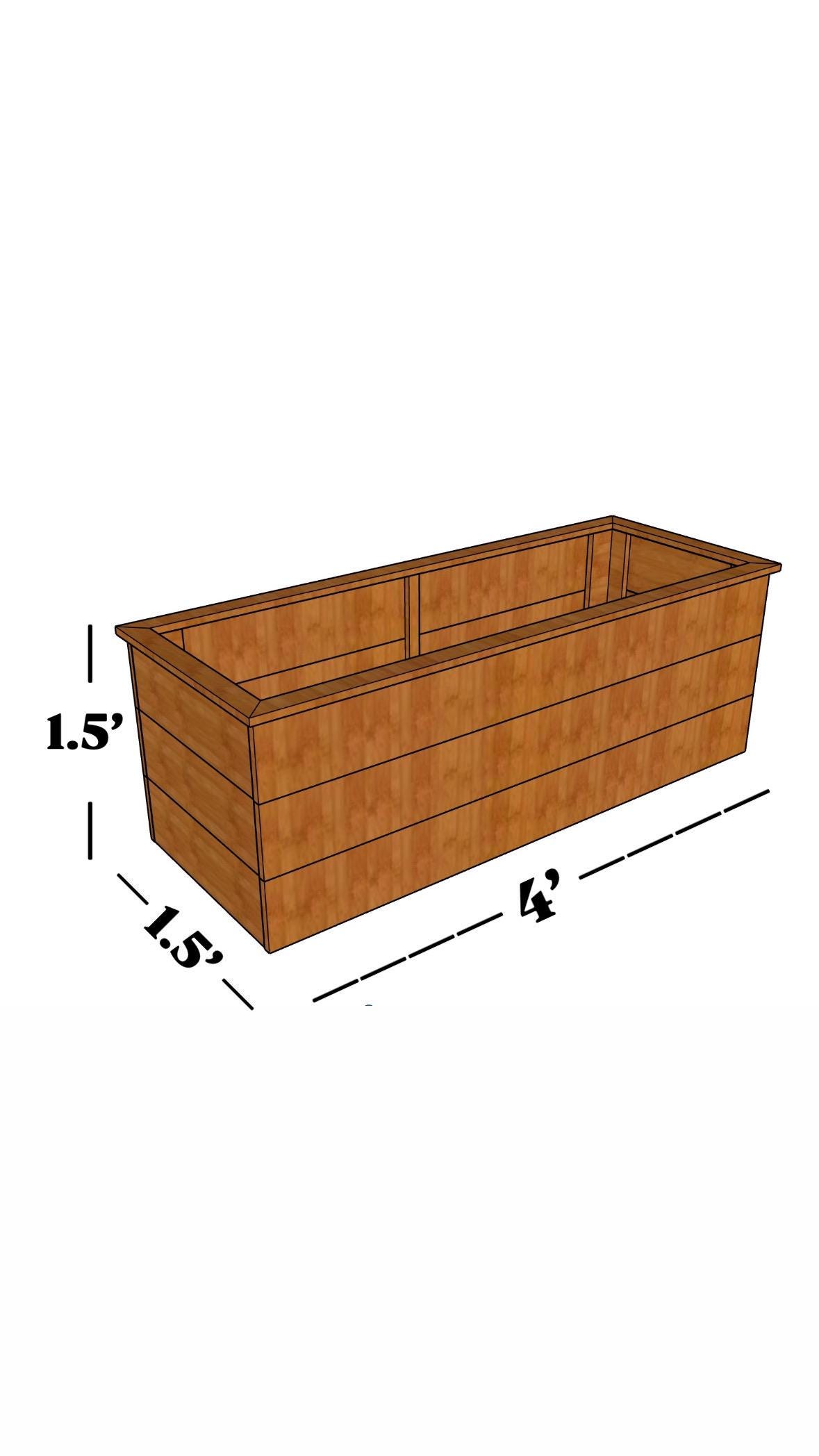 4ft Cedar Planter Box Plans PDF – DIY Outdoor Wooden Planter, Step-by ...
