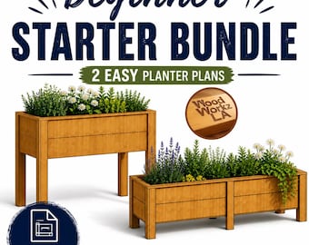 3’ & 5’ Cedar Raised Planter Plans Bundle | Beginner-Friendly DIY Woodworking PDF Pack | Easy Outdoor Planter Box Build Guide
