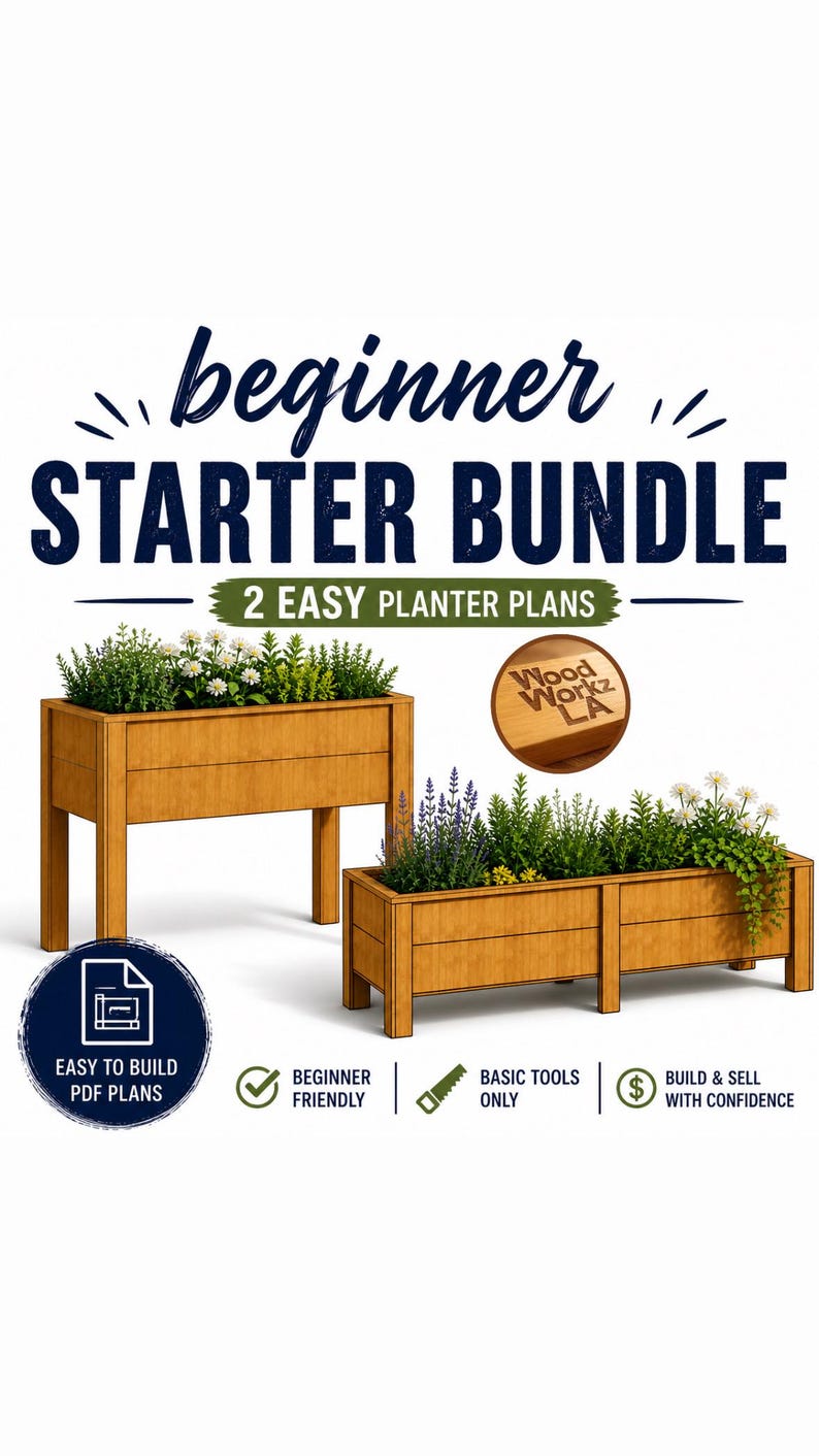 3’ & 5’ Cedar Raised Planter Plans Bundle | Beginner-friendly DIY ...