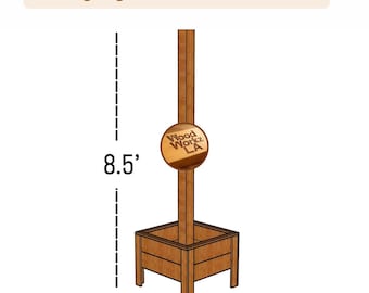 Cedar String Light Post Planter Plans | DIY Outdoor Patio Light Post Planter Box PDF