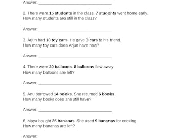 100 problemen met het aftrekken van woorden voor beginners