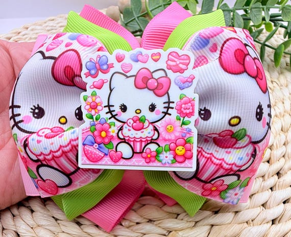 Hello Kitty Hair Bow Set With Alligator Clip - Etsy