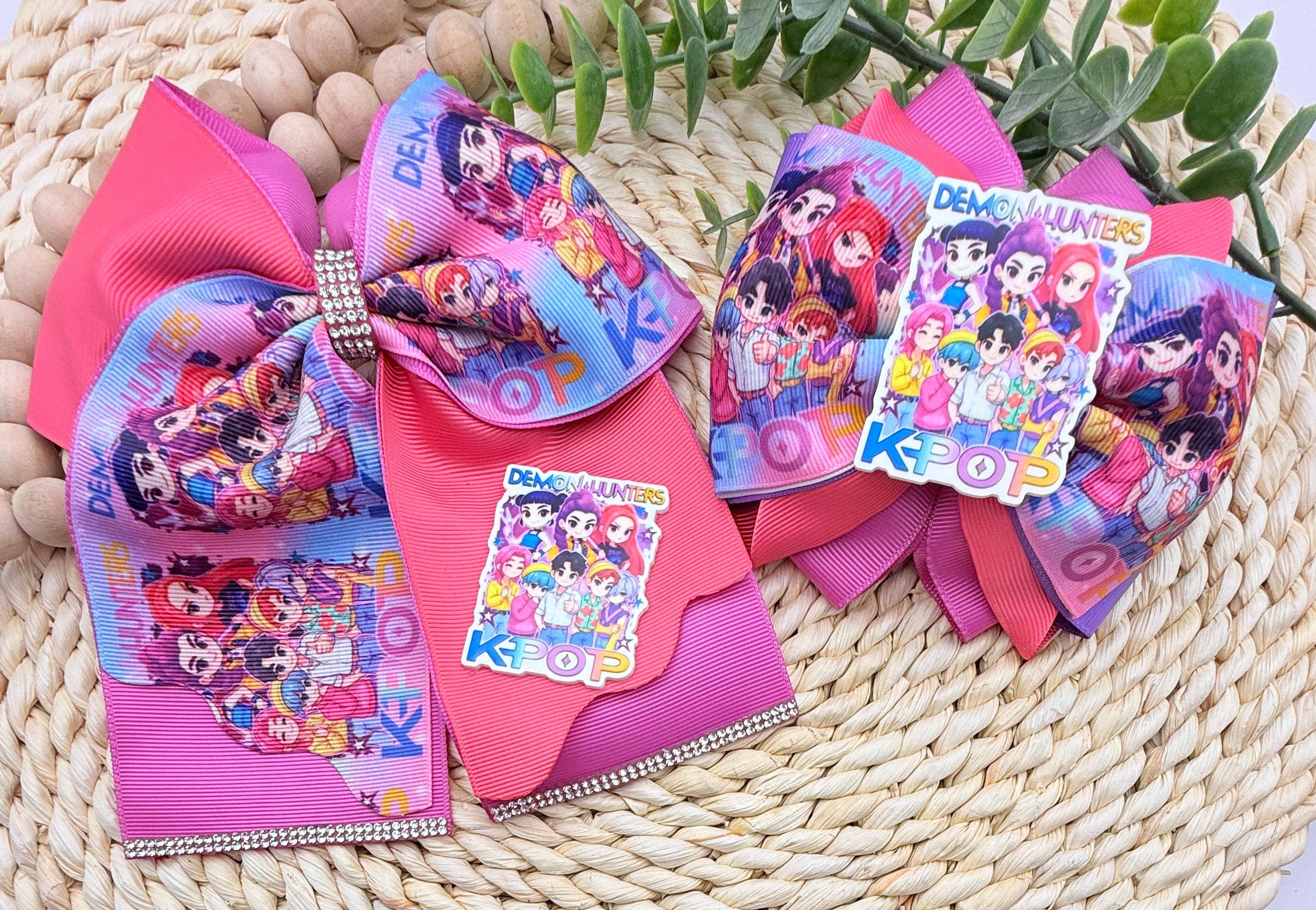 Get Trend Kpop Demon Hunters Huntrix Sac Cabas Fille, Ados et Femme, Réutilisable Tote Bag avec Deux Poignées Longues, Sac de Voyage, Plage ou Ecole (Violet