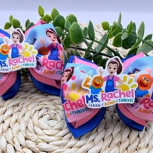 Ms. Rachel ponnysvansar, set med 7,5 cm rosetter med krokodilklämma