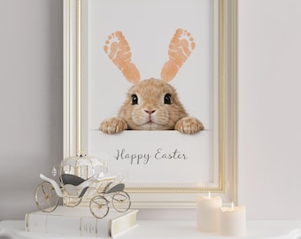 Easter Bunny Footprint Craft, Kids DIY Activity, Baby Keepsake Art (Digital Download)