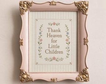 Quadro de ponto cruz floral folclórico para imprimir, arte de parede para quarto de bebê, decoração para quarto infantil (download digital)