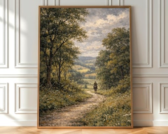 Peaceful Countryside Landscape Wall Art Printable, Farmhouse Decor, Nature Scene Art, (Digital Download)