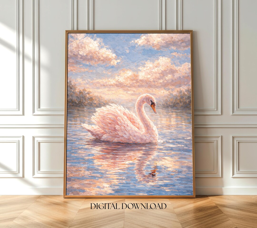 Blush Pink Swan Lake Wall Art – Digital Download Printable PDF - Etsy