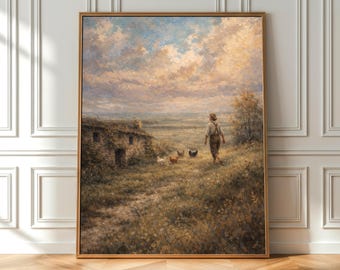 Countryside Farm Printable Wall Art — Vintage Country Art Print —  Digital Download