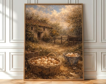 Farmhouse Harvest Wall Art Printable, Rustic Cottagecore Kitchen Decor, Digital Download